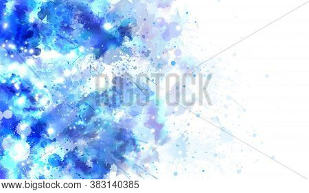 Blue Watercolor Abstract Background. Modern Composition For Your Design.