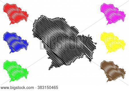 Shijiazhuang City (people's Republic Of China, Hebei Province) Map Vector Illustration, Scribble Ske