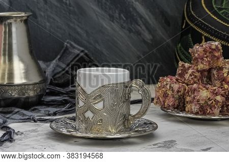 Oriental Sweets Turkish Delight And Carved Cup