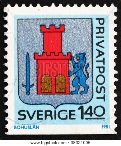 Postage stamp Sweden 1981 Arms of Bohuslan Province