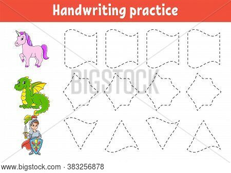 Handwriting Pactice. Education Developing Worksheet. Activity Page. Color Game For Children. Isolate