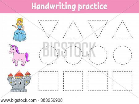 Handwriting Pactice. Education Developing Worksheet. Activity Page. Color Game For Children. Isolate