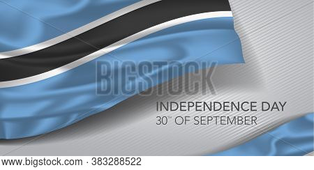 Botswana Happy Independence Day Greeting Card, Banner With Template Text Vector Illustration