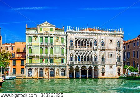 Palazzo Giusti Palace Building In Cannaregio Sestiere From Grand Canal Waterway In Venice Historical