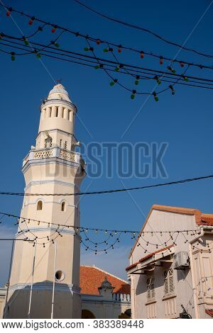 George Town, Penang/malaysia - Apr 30 2017: Acheh Mosque Under Blue Sky.