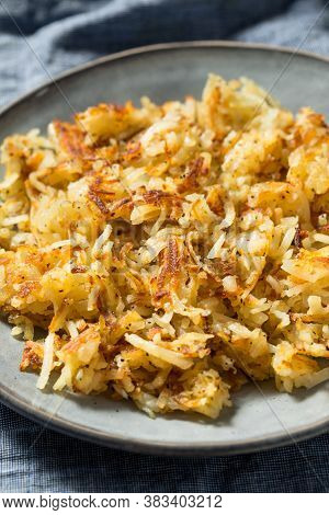Homemade Fried Shredded Hashbrowns And Eggs