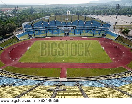 Batu Kawan, Penang/malaysia - Feb 27 2020: Batu Kawan Stadium Football Field.