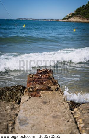 Port Area Of The Beach At Roc De Sant Gaietà In Tarragona, Catalonia In Spain. Done On 08/20/2020.