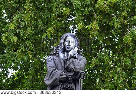 Bristol, Uk - July 15, 2017: A Controversial Statue Of Slave Trader Edward Colston. Its Face Is Mark