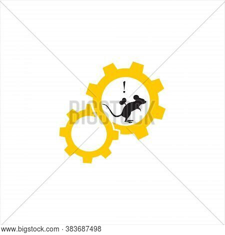 Industrial Logo Fun Robotic Mice And Yellow Gear For Companies Design Idea