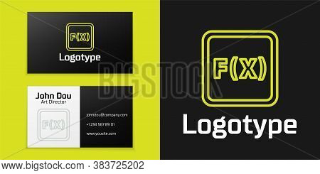 Logotype Line Math System Of Equation Solution On Computer Monitor Icon Isolated On Black Background