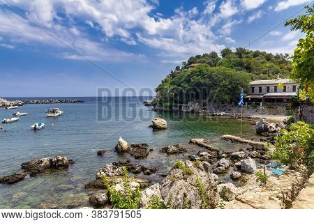 Picturesque Damouchari Beach At Pelion In Greece.