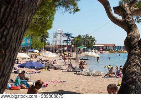 Biograd Croatia, August 2020 End Of The Summer Season In Croatia Under Covid Pandemic Situation. Hal