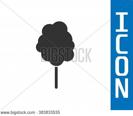 Grey Cotton Candy Icon Isolated On White Background. Vector Illustration