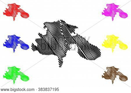 Rajkot City (republic Of India, Gujarat State) Map Vector Illustration, Scribble Sketch City Of Rajk
