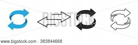 Flip Over And Turn Arrow Icon Set. Vector Isolated Element.
