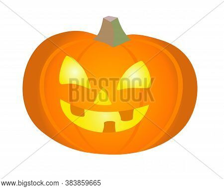 Pumpkin For Halloween - A Full-color Stock Illustration On The Theme Of Halloween. Jack's Lantern Is