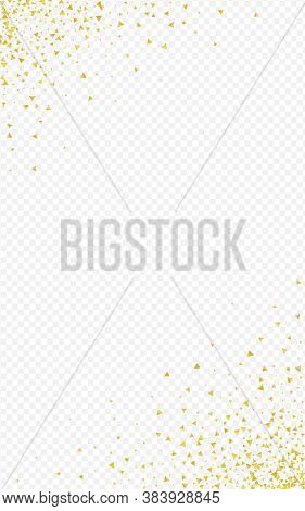 Gold Confetti Christmas Transparent Background. Isolated Glow Banner. Golden Dust Bridal Pattern. Sp