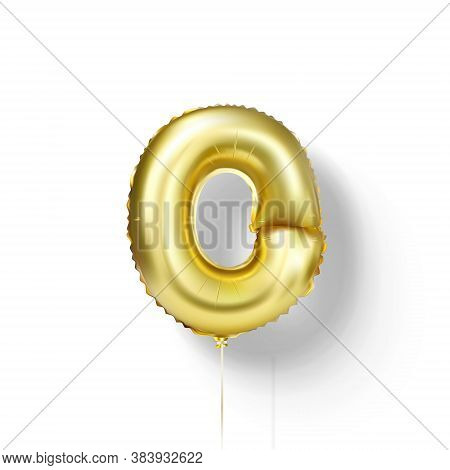 Golden Balloons Letters From Foil. Vector Elements
