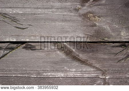 Natural Texture Of Old Wood For Background. Wooden Boards Naturally Aged And Darkened From Time To T