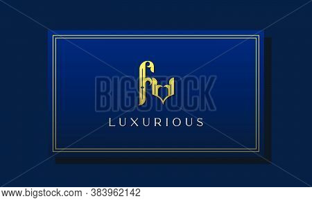 Vintage Royal Initial Letter Fv Logo. This Logo Incorporate With Luxurious Typeface In The Creative 