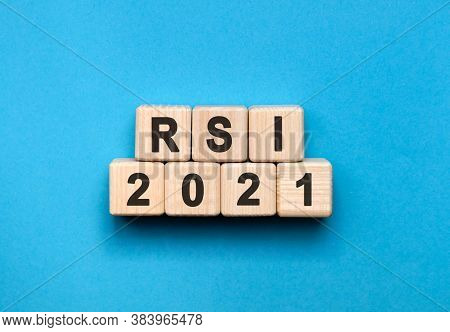 Rsi - Text Concept On Wooden Cubes With Gradient Blue Background