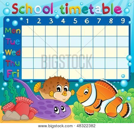 Skolan tidsplan temabild 6 - eps10 vektor illustration.