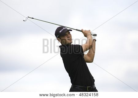  LOCH LOMOND, SKOTSKO - JUL 09 2009; Loch Lomond Skotsko; Martin Kaymer (GER) v jedle