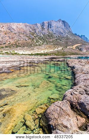Balos Beach. Udsigt fra Gramvousa ø, Kreta i Greece.magical turkis farvande, laguner, strande