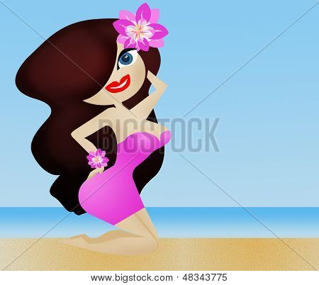 hawaian retro vintage pinup background