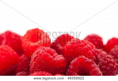 raspberries isolated on white.food,  juicy,  sugary ,pulpy,