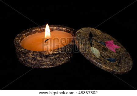 Candle in holder
