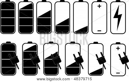 symbols of battery level indicator