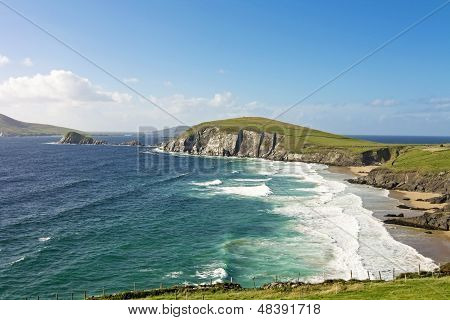 Irish landscape at sunset - dingle peninsula
