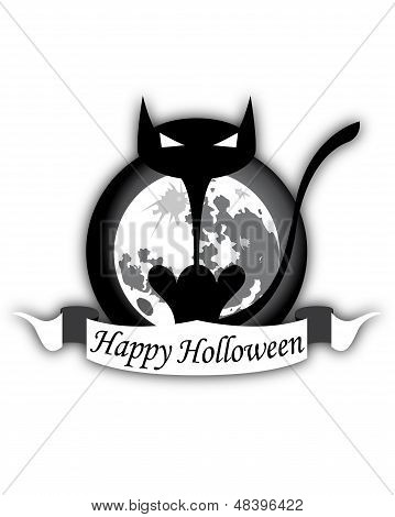Halloween nero gatto e Luna