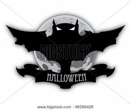 Luna e scuro pipistrello Halloween