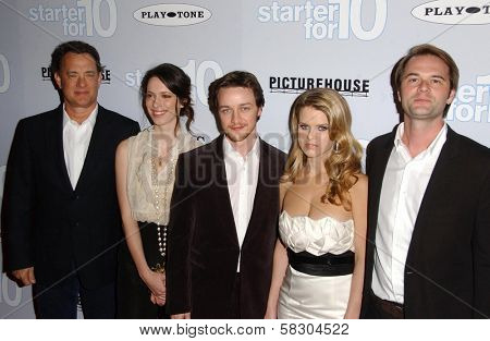 Tom Hanks, Rebecca Hall, James McAvoy, Alice Eve and Tom Vaughan at the Los Angeles premiere of 