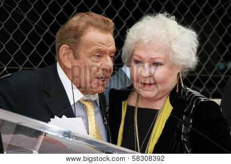 Jerry Stiller and Estelle Harris at the ceremony honoring Jerry Stiller and Anne Meara with a star on the Hollywood Walk of Fame. Hollywood Boulevard, Hollywood, CA. 02-09-07