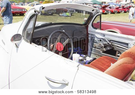 White Studebaker Convertible Interior