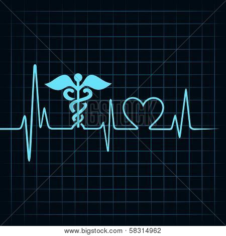 Heartbeat make medical and heart symbol stock vector