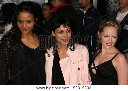 Sydney Tamiia Poitier with Rosario Dawson and Marley Shelton at the Los Angeles Premiere of 