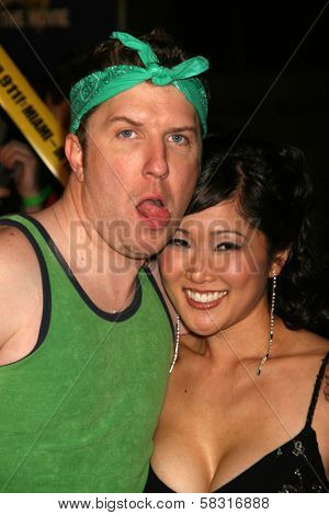 Nick Swardson and Cathy Shim at the premiere of 