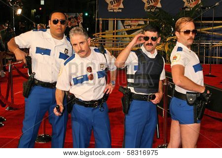 Cedric Yarbrough and Carlos Alazraqui with Robert Ben Garant and Thomas Lennon at the premiere of 