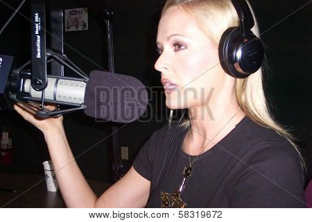 Katie Lohmann co-hosting Playboy Radio on Sirius. Playboy Radio, Culver City, CA. 02-18-07