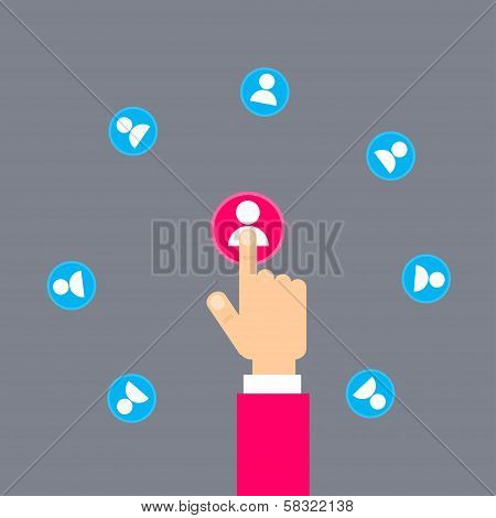 Vector human resources - hand pointing