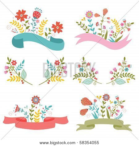 Beautiful floral banners