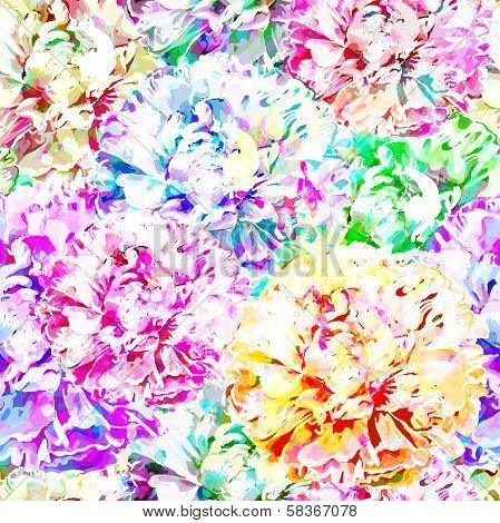 Abstract seamless flowers pattern. Vector, EPS10