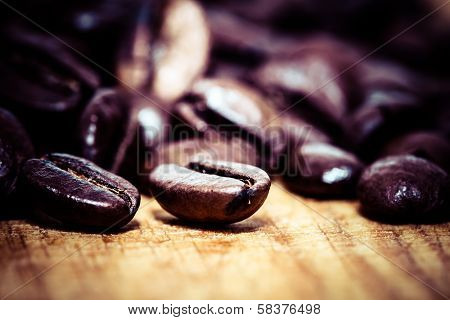 Coffee Bean On Macro For Background