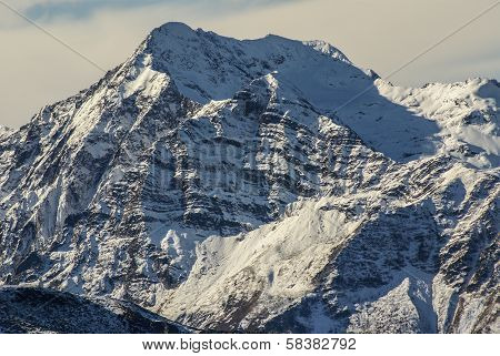 Snowy Mountains And Rocks At Gourette In The Pyrenees, France