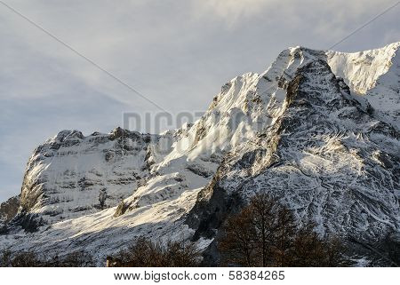 Snowy Mountains And Rocks At Gourette In The Pyrenees, France